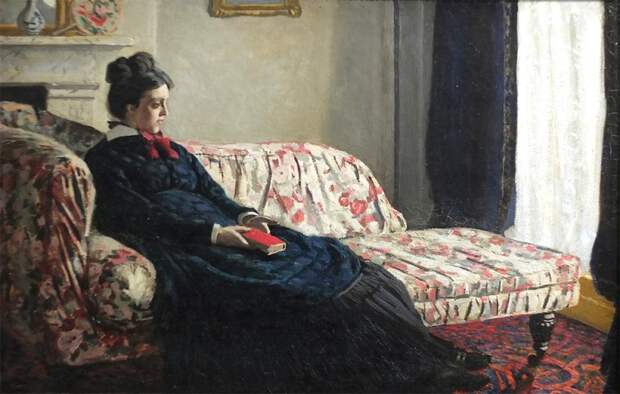Claude Monet, "Méditation. Madame Monet au canapé, Camille Doncieux", 1870