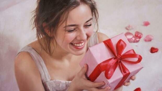 Девушка с подарком / Изображение сгенерировано нейросетью GigaChat / amic.ru