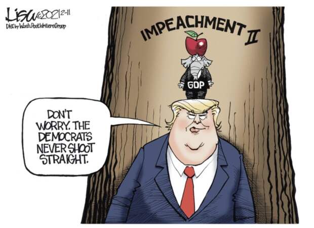 Провал импичмента Трампа в карикатурах