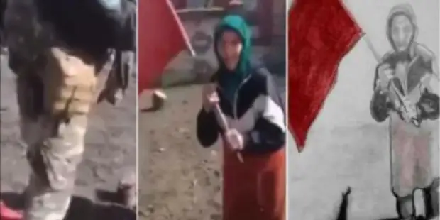 ВСУшники отняли и растоптали у старушки Знамя Победы, принявшей их за российских военных