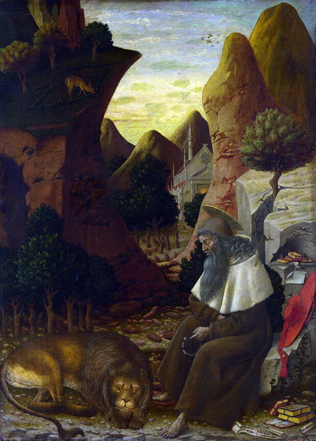 Боно да Феррара - Святой Иероним в пейзаже. Национальная галерея, Часть 1