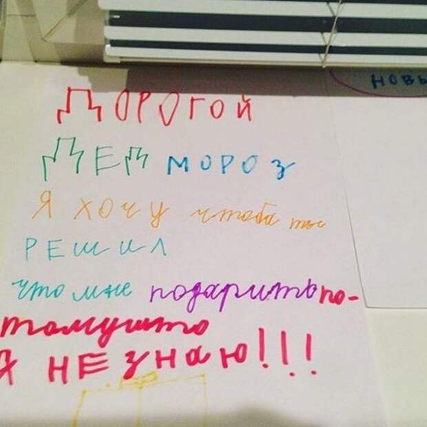 Детские послания Деду Морозу под Новый год