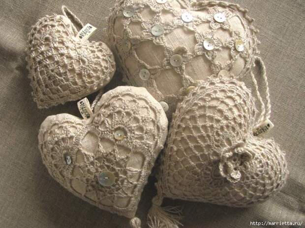 Текстильные сердечки. Большая коллекция очень красивых валентинок (29) (700x525, 333Kb)