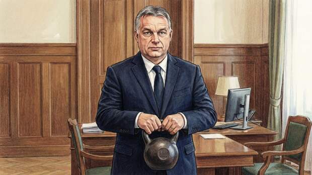 Орбан показал, как разминается с гирей перед встречей с избирателями