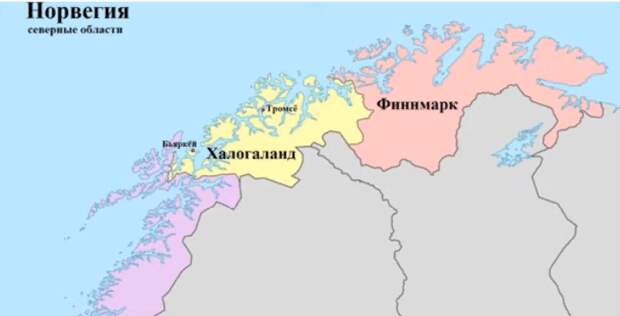 карта северных норвежских областей