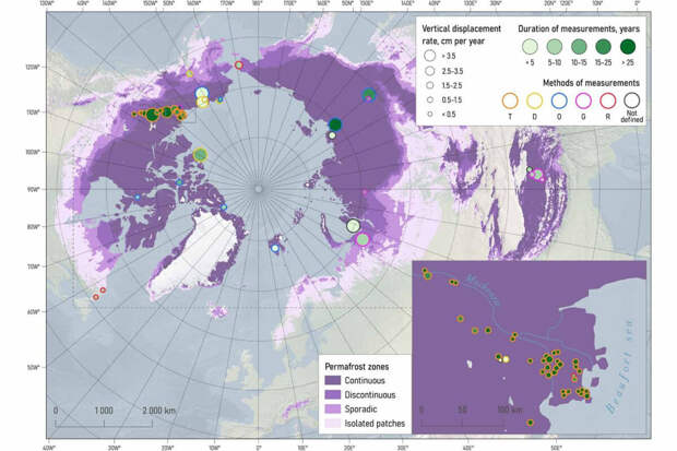 ERL: замерзшие арктические грунты оседают со скоростью 2–3 см в год