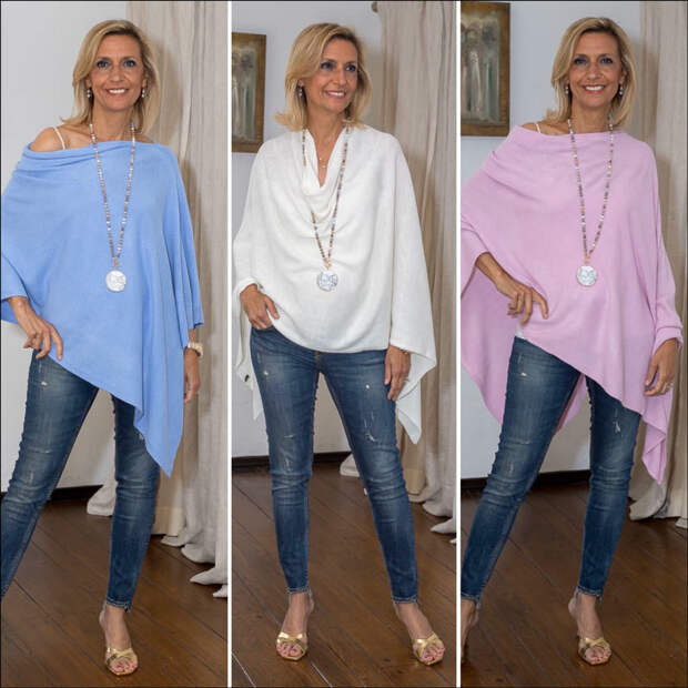 womens pull on ponchos in pastel colors for easter
