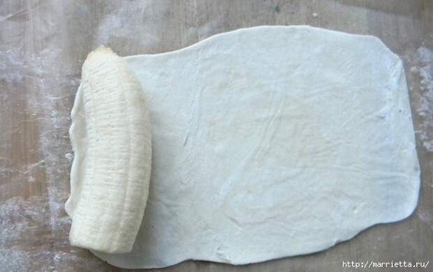 Бананы в слоеном тесте. Легкий и вкусный рецепт (2) (600x378, 117Kb)