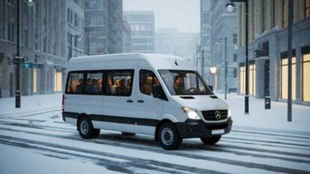 Маршрутка в городе /  Изображение сгенерировано Алиса AI / amic.ru