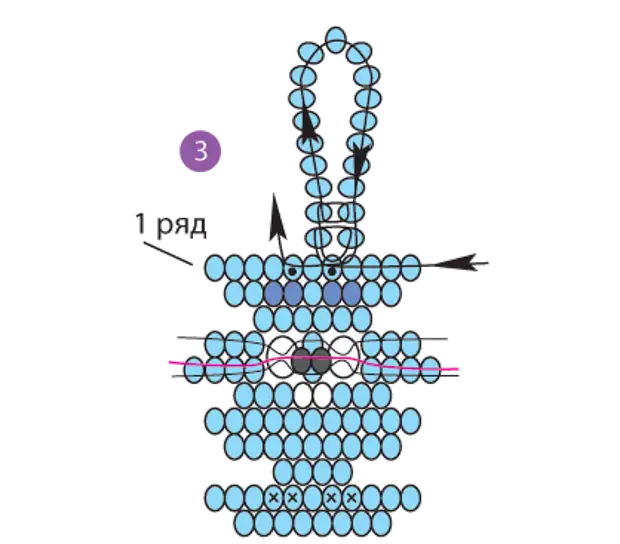 Кольцо зайчик из бисера схема