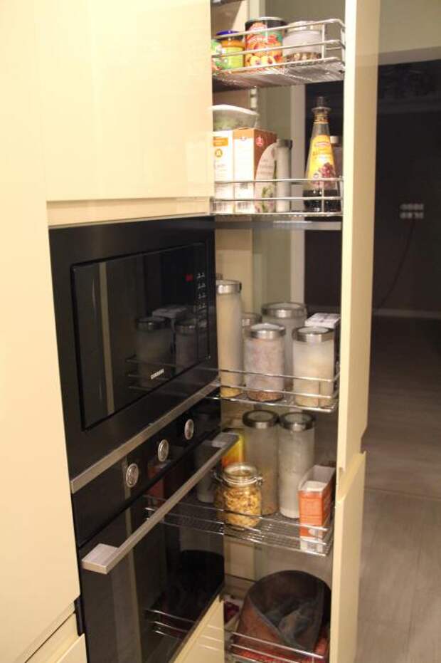 Системы хранения на кухне, хранение круп и специй