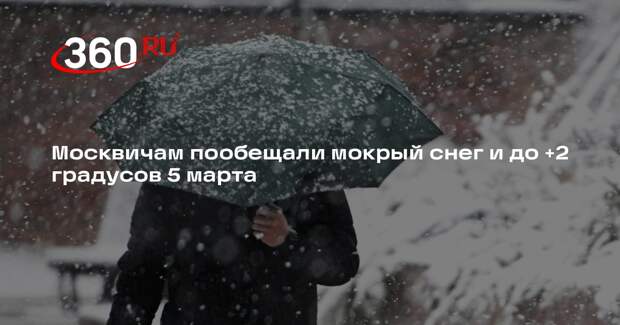 В Москве 5 марта будет до +2 градусов и мокрый снег