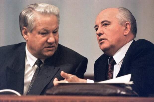 Б.Н.Ельцин и М.С.Горбачёв