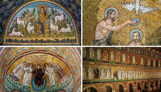 Главной достопримечательностью базилики Сант-Аполлинаре-Нуово являются восстановленные мозаики (Равена, Италия). Главной достопримечательностью базилики Сант-Аполлинаре-Нуово являются восстановленные мозаики (Равена, Италия).