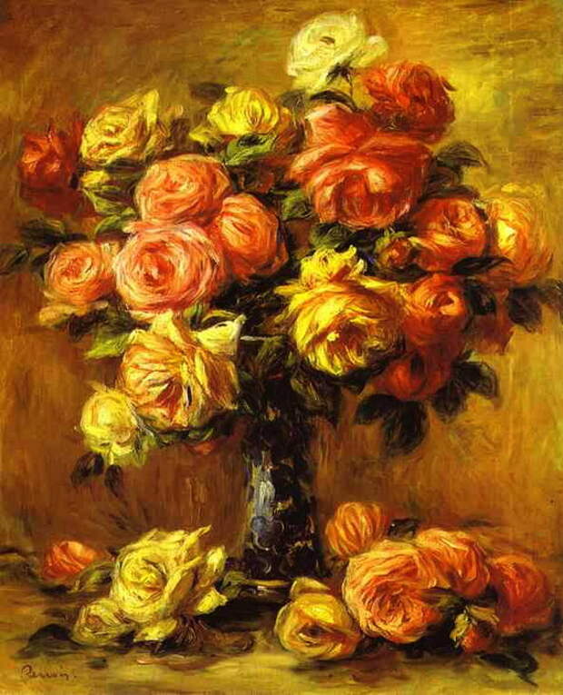 Pierre-Auguste Renoir - Roses in a Vase (567x700, 132Kb)