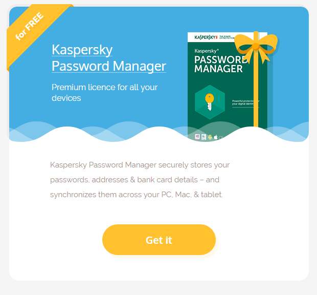 Kaspersky Password Manager Premium - бесплатная лицензия на 1 год