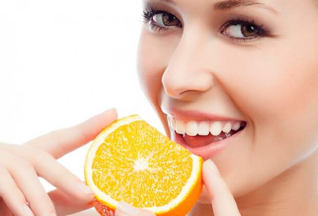 7. Очистка и отбеливание зубов апельсин, идея, корка, фантазия