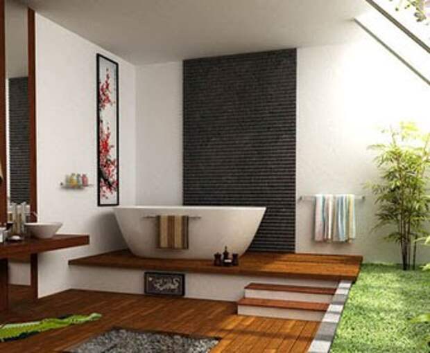 ванная комната в экологическом стиле