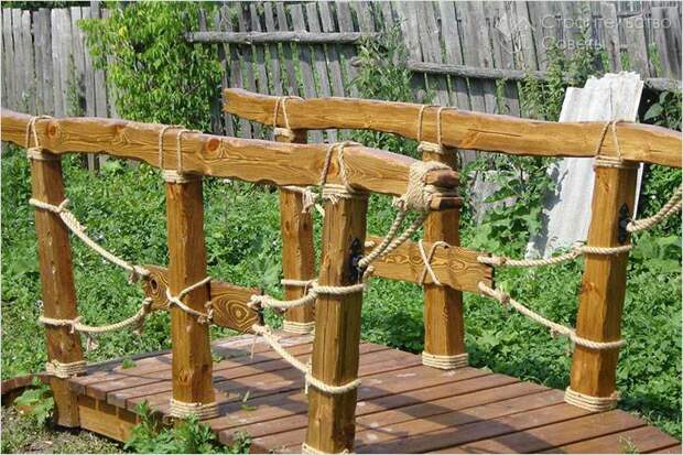 Мостик с канатными веревками