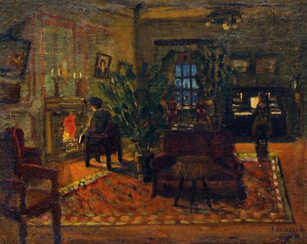 Леонтий Никифорович Мазанов - Рождественский вечер, 1919 г.