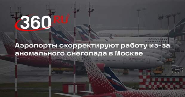 Аэропорты скорректируют работу из-за аномального снегопада в Москве