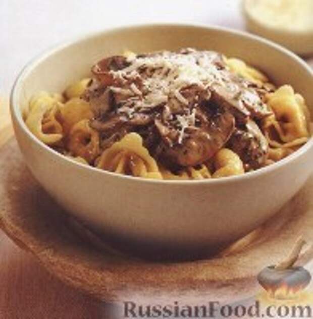 Фото к рецепту: Тортеллини с грибным соусом