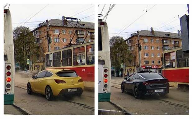 Туляки пожаловались на автохамов, которые гоняют по трамвайным путям