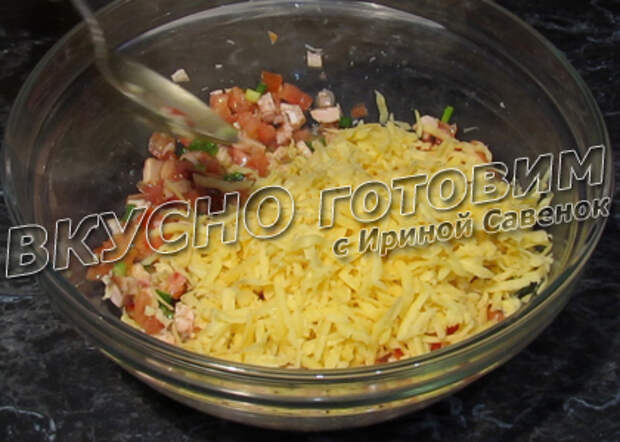 Лепешки заварные с куриной грудкой и твердым сыром - шаг 12
