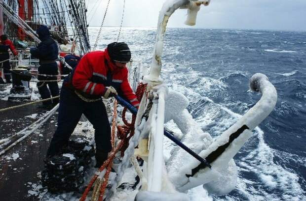 Обледенение судов, или как влажный ледяной ветер топит корабли Обледенение судов, зима, корабль, красота, лед, природа