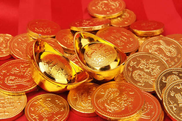 Chinese gold ingot mean symbols of wealth and prosperity