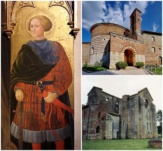 В честь тосканского Святого Гальгано были построены одноименные капелла и монастырь. 