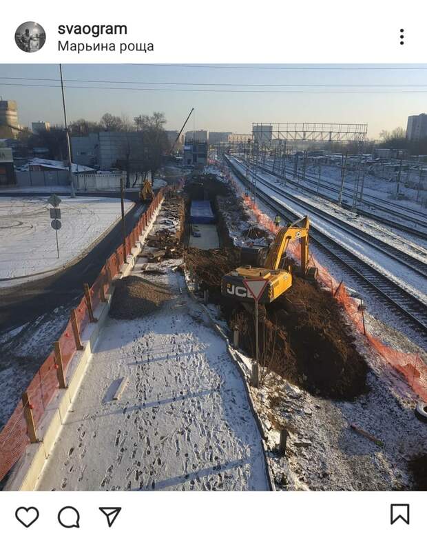 Фото дня: под Шереметьевским мостом начались строительные работы