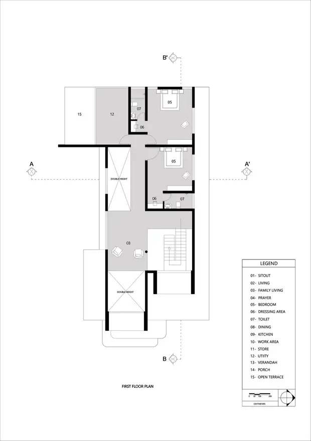 Семейный дом со смелым геометрическим фасадом в Индии