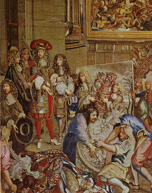 Шпалера «Людовик XIV с Кольбером посещают мануфактуру Гобеленов»