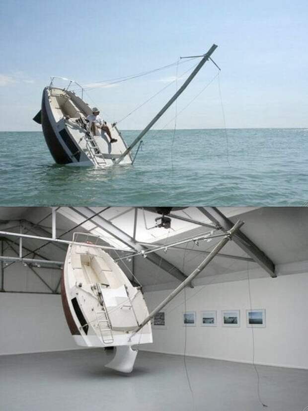 Своеобразный "тонущий" дизайн лодки