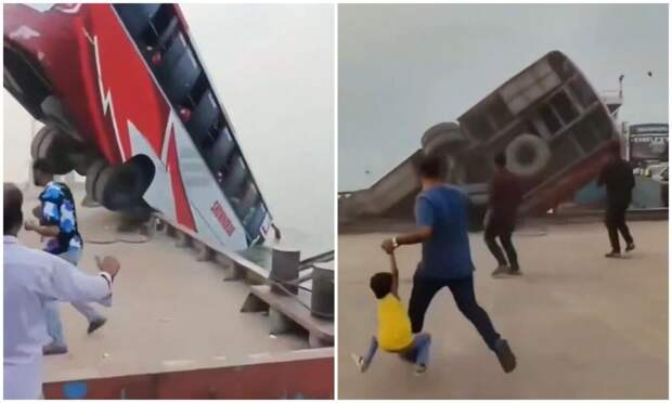 Автобус с 40 пассажирами рухнул в реку