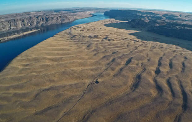 Донные отложения от потока, стекающего с озера Мизула.