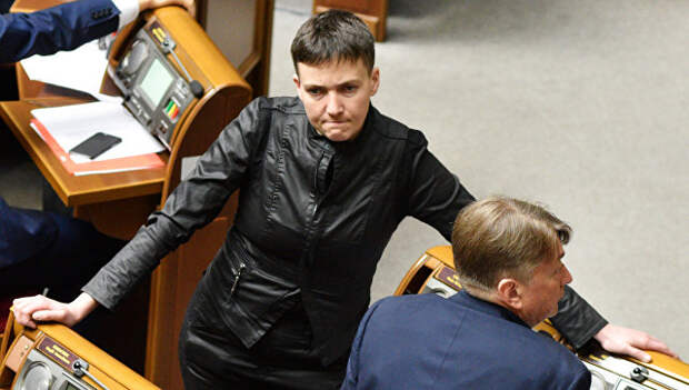 Депутат Верховной рады Украины Надежда Савченко на заседании рады. Архивное фото