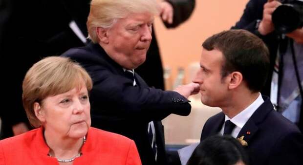 Трамп, Меркель и Макрон