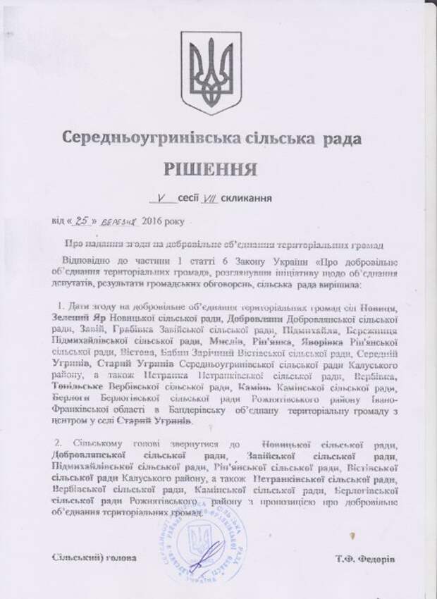Решение сельрады  