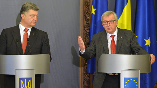 Президент Украины Петр Порошенко и глава Еврокомиссии Жан-Клод Юнкер. Архивное фото