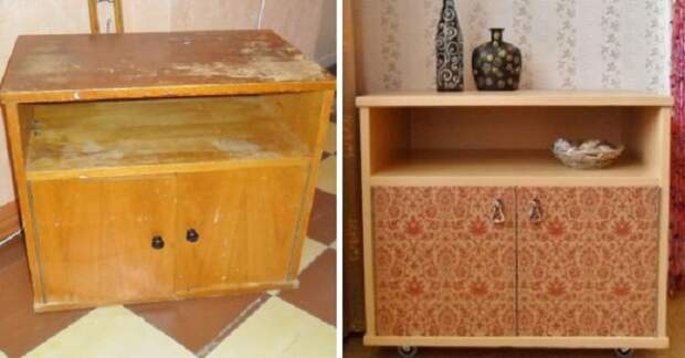 переделка старой мебели до и после
