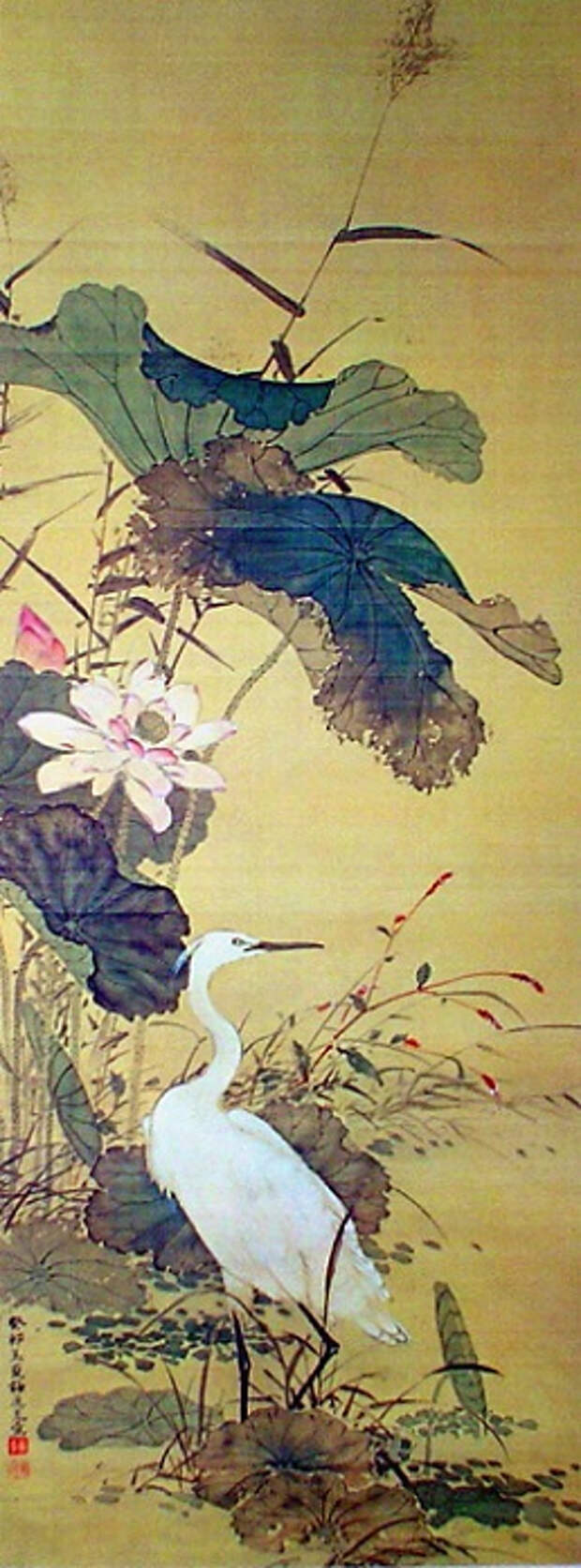 Heron And Lotus (258x696, 262Kb)