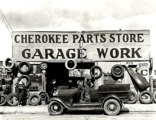 Авто гараж в Атланте в 1936 году. Весь Мир в объективе, ретро, старые фото