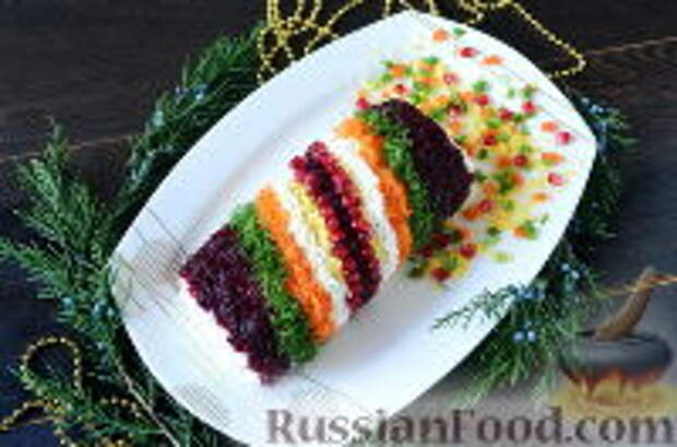 Фото к рецепту: Салат "Новогодняя хлопушка" Фото к рецепту: Салат "Новогодняя хлопушка"