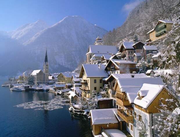 30 живописных зимних городов города, зима, мир
