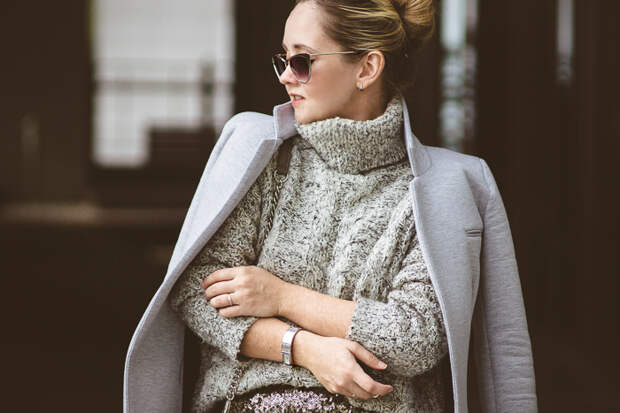 Olga choi fashion blogger myblondegal South Korea smart casual elegant Sheinside gold sequin dress gray Oasap neoprene coat Rebecca Minkoff bag Lulu's over-knee boots ZeroUV cateye retro sunglasses-06883