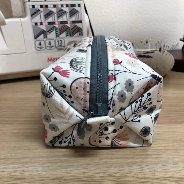 Косметичка из прямоугольников, простая в пошиве, просто складываются углы, срезы обрабатываются обтачкой по долевой.-1-2