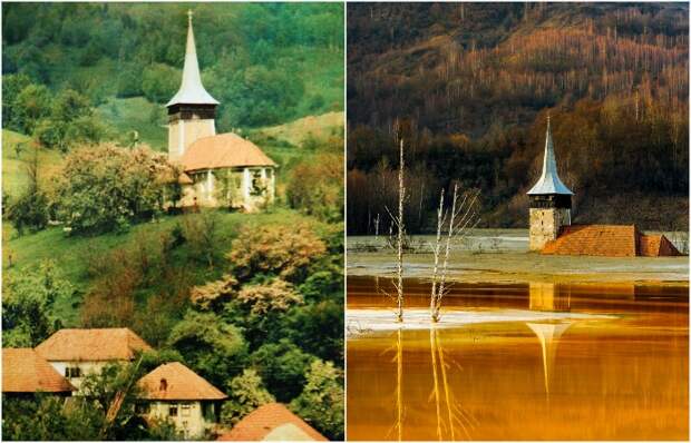 Как на месте деревни в Румынии появилось озеро из токсичных химикатов
