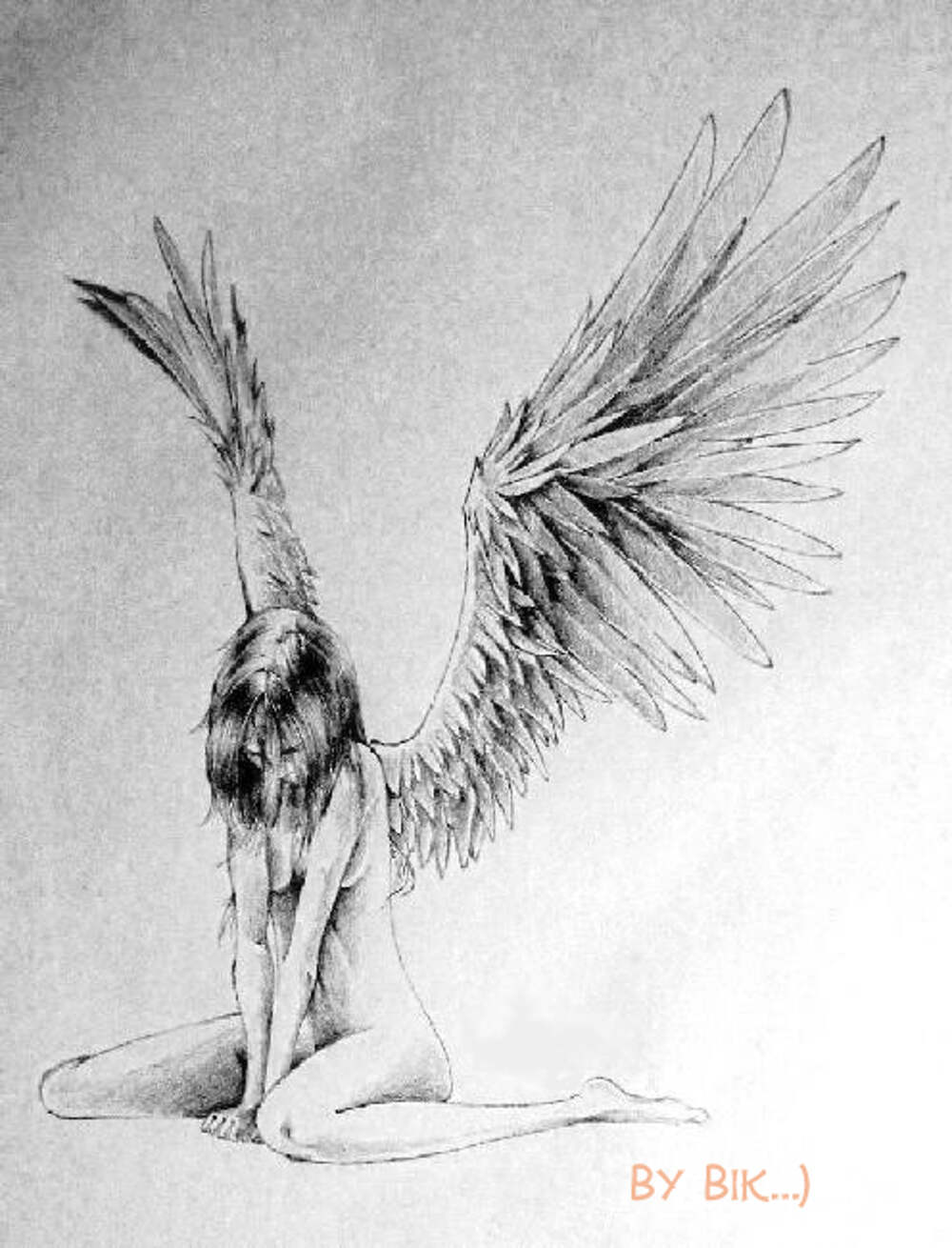 Падший ангел рисунок карандашом